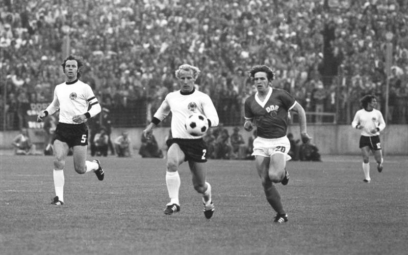 Franz Beckenbauer during the 1974 World Cup match between West Germany and East Germany