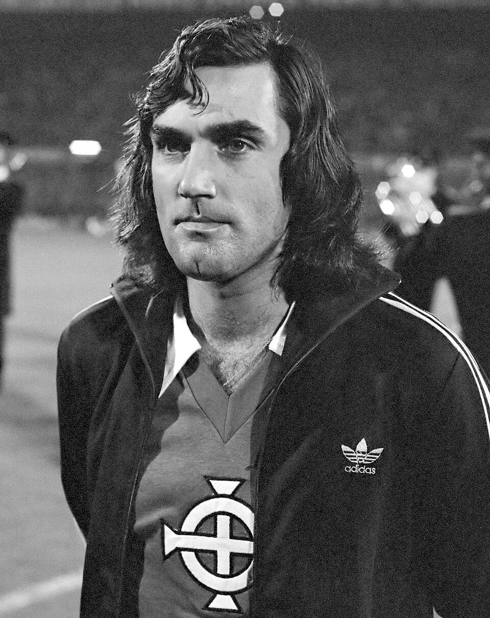 George Best with Northern Ireland in 1976
